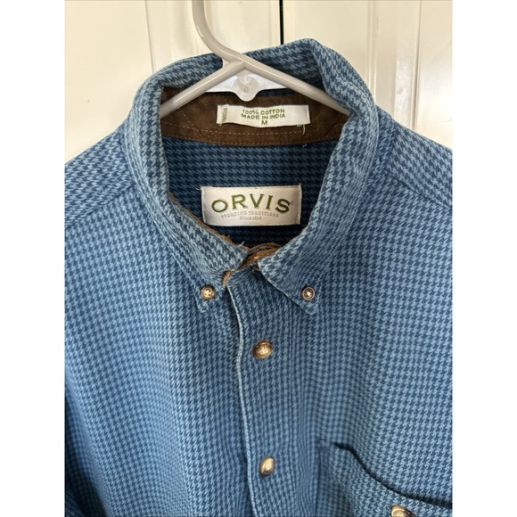 Orvis Button Down Shirt Men's  Blue Long Sleeve Size M - Picture 3 of 4